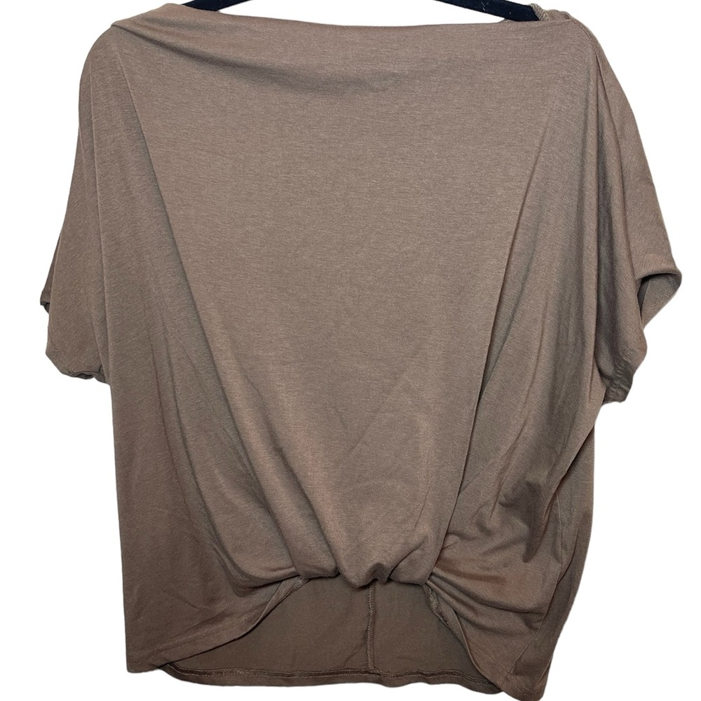 Brown mock neck front knot shirt size M